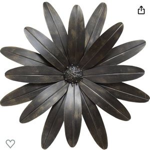 Stratton Home Decor Black Industrial Metal Flower Walls Decor